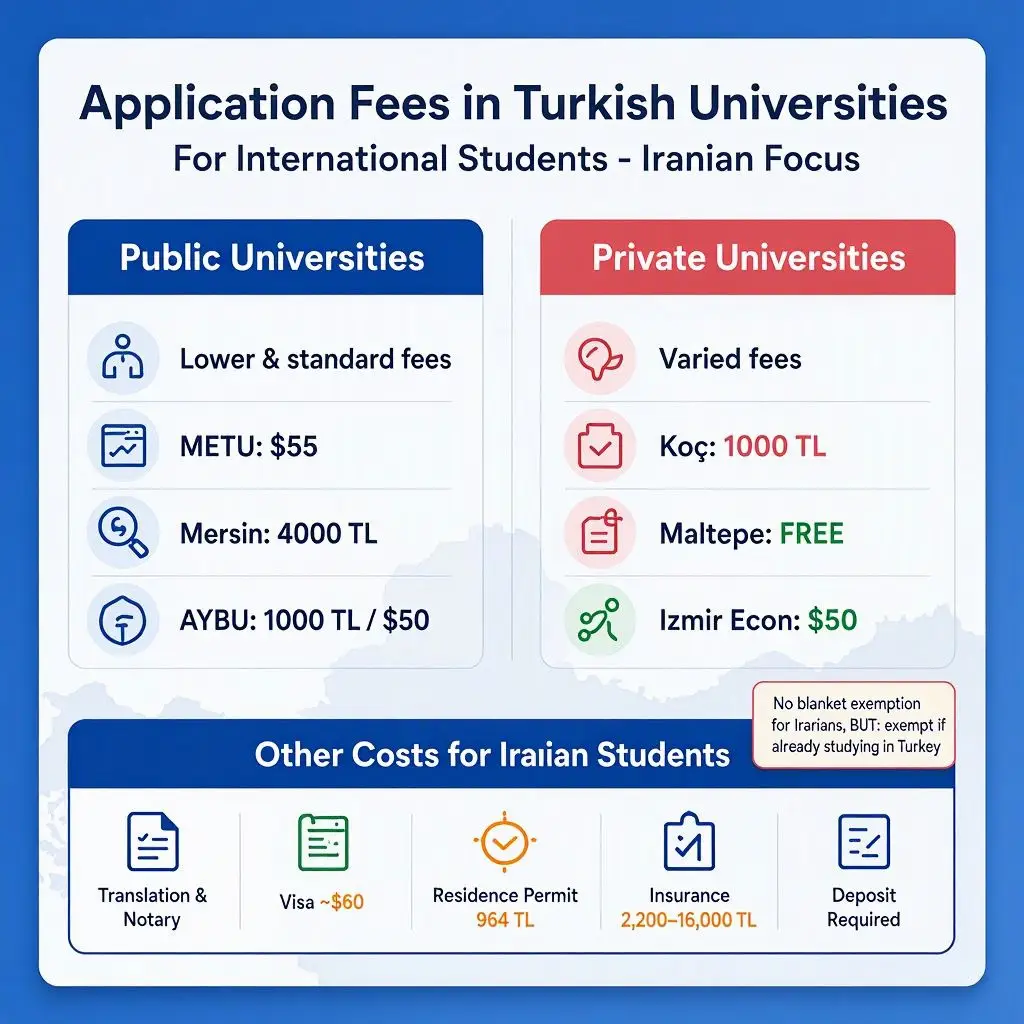 هزینه ثبت درخواست (Application Fee) در دانشگاه‌های ترکیه: راهنمای جامع برای دانشجویان بین‌المللی